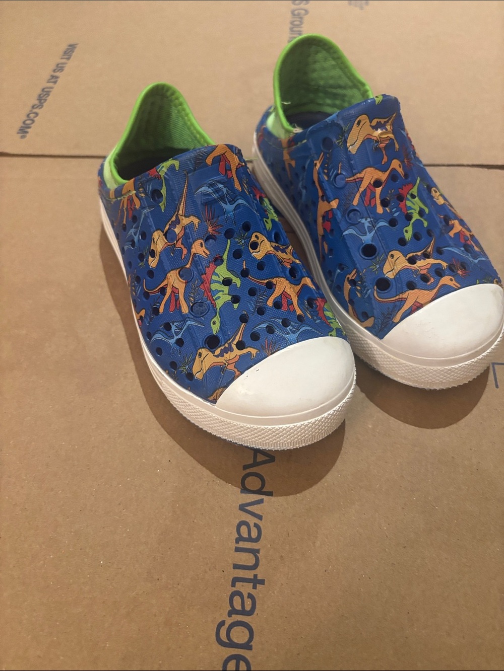 Skechers Boys Guzman Steps lil dino beach shoe blue